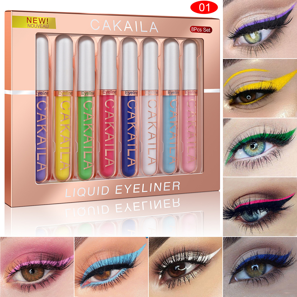 Beauty Linasi Makeup - Zestaw 8 kolorowych wodoodpornych eyelinerów w