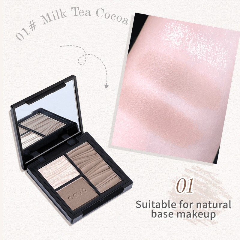 Beauty Makeup Novo - NOVO Trójkolorowa Paleta do Makijażu Matowa