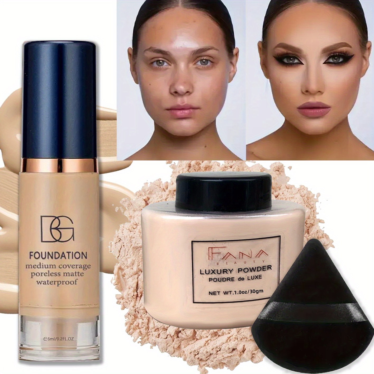 Rare Beauty Makeup Kit - 3 szt./zestaw Podkład pełne krycie z