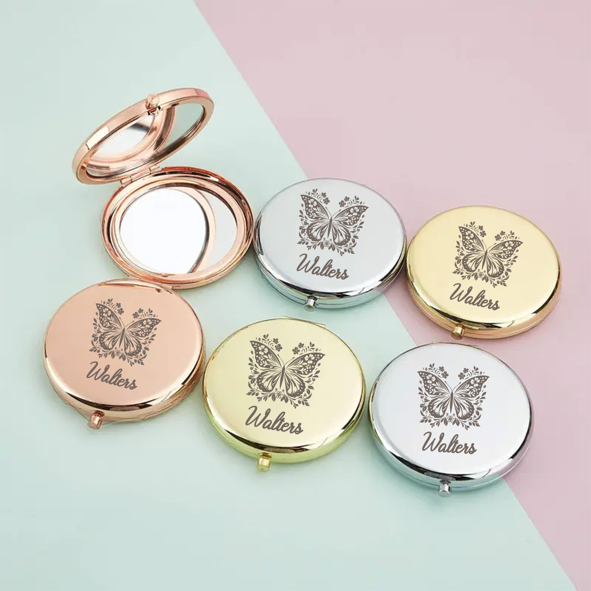 Beauty Makeup Names - 1 szt. Kreatywne, piękne lusterko z
