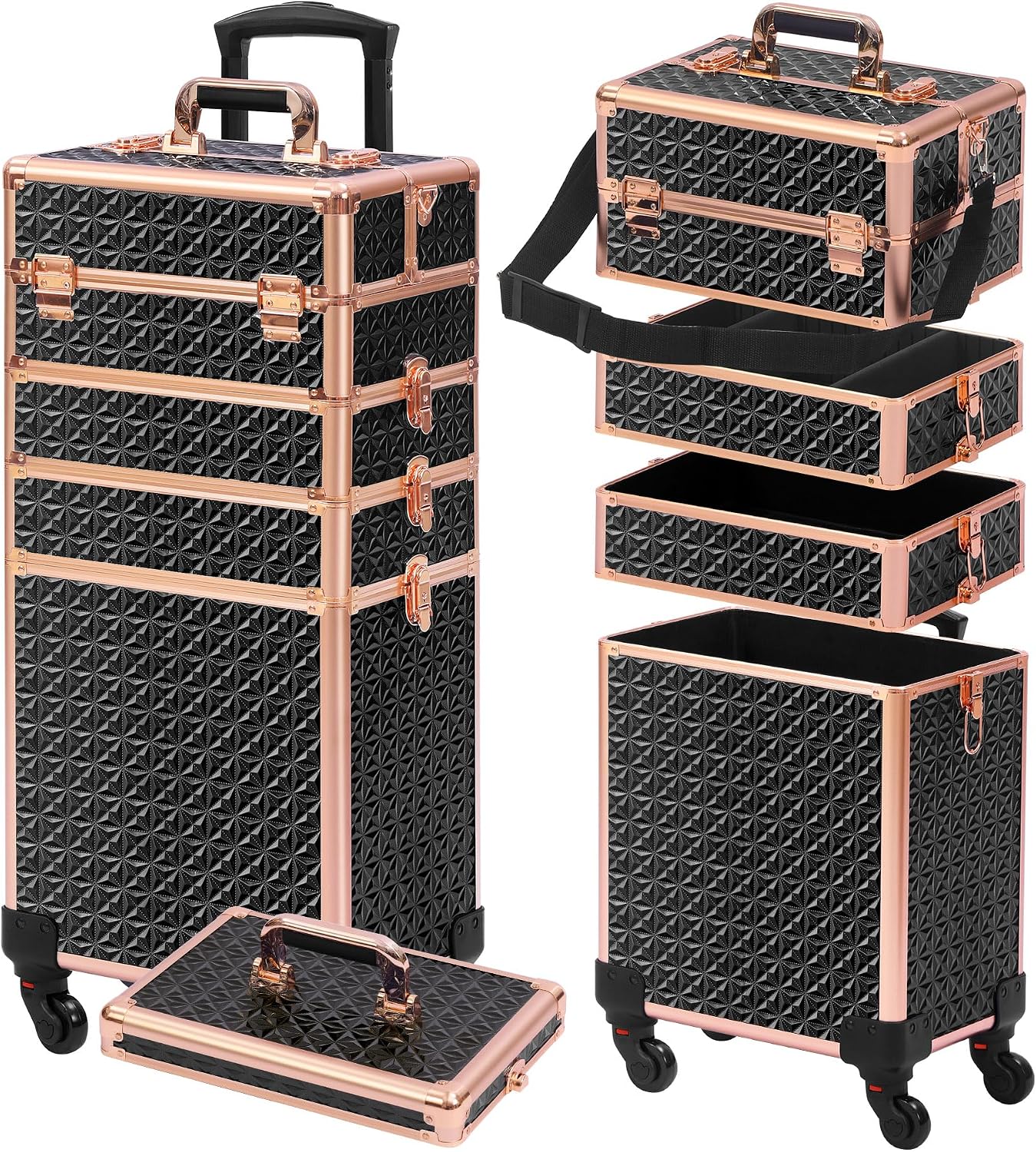 Czarno-złoty 5-w-1 wózek na ko – Makeup Organizer recenzja i cena